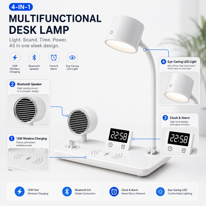 15W Wireless Charging Bluetooth Alarm Lamp  14:49