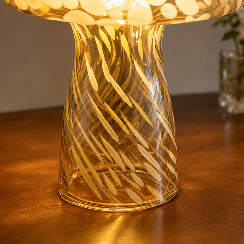 Vintage Glass Mushroom Lamp